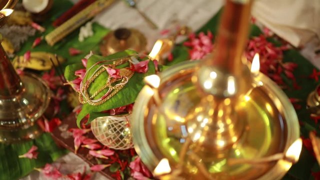 South Indian prayer items on a wedding day