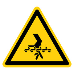 Warning Hand Crush Hazard Symbol Sign ,Vector Illustration, Isolate On White Background Label. EPS10
