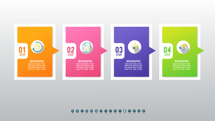 Design Business template infographic chart element with place date for presentations.