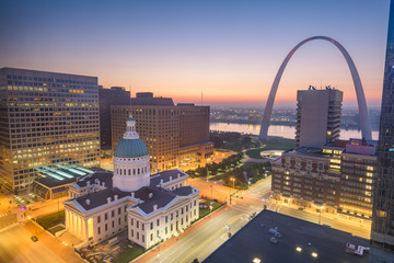 St. Louis, Missouri, USA Cityscape - obrazy, fototapety, plakaty