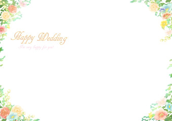 ウェディングカード　お花のフレーム　素材2