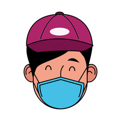 delivery male worker using face mask for covid 19