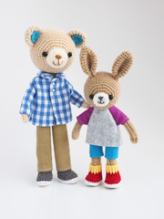 かわいい動物のあみぐるみ