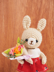 かわいい動物のあみぐるみ