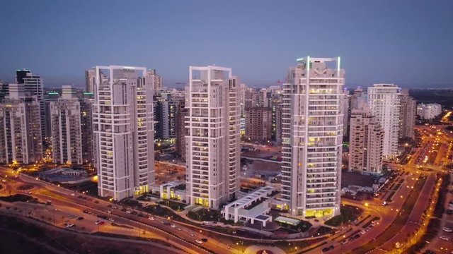  Ir Yamim, Netanya, Israel, Skyline at night