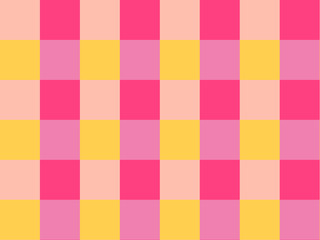 Unique delicately textured checkered modern  design, perfect for wallpapers and backgrounds in bright yellow and pink tints and hues.     