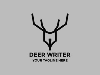 Deer Writer Logo Template for business