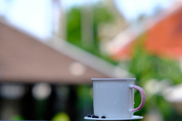cup of coffee on the table
