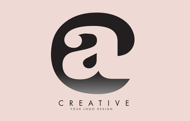 Letters AC A C minimalist logo design template vector illustration with pink background.