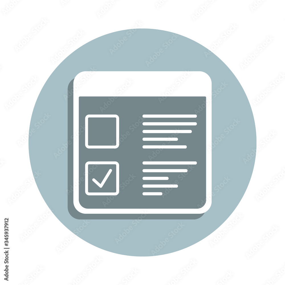 Poster task list badge icon. simple glyph, flat vector of software development icons for ui and ux, website