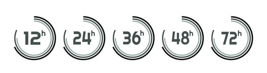 hours clock arrow on white background