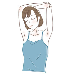 ストレッチをする女性