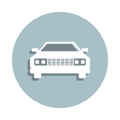 Front view automobile, car badge icon. Simple glyph, flat vector of transport icons for ui and ux, website or mobile application