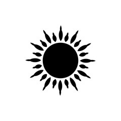 Summer sun icon in trendy flat design