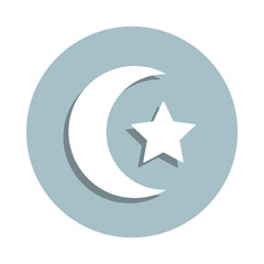 Crescent badge icon. Simple glyph, flat vector of world religiosity icons for ui and ux, website or mobile application