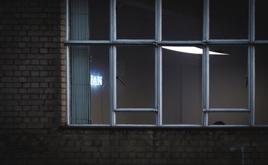 empty office corona virus covid lockdown social distancing window light