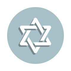 Star of david badge icon. Simple glyph, flat vector of world religiosity icons for ui and ux, website or mobile application