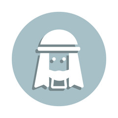 Muslim man badge icon. Simple glyph, flat vector of world religiosity icons for ui and ux, website or mobile application