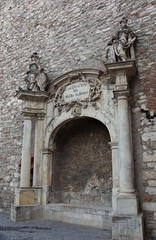 Fototapeta na wymiar Buda Castle - archway at the arsenal - II - Budapest