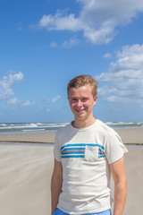 teenager enjoys the beautiful beach