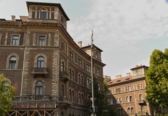 Fototapeta na wymiar apartment building - Hungarian State Railways - Budapest