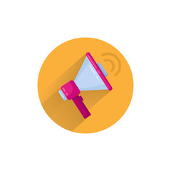 megaphone colorful flat icon with long shadow. megaphone flat icon