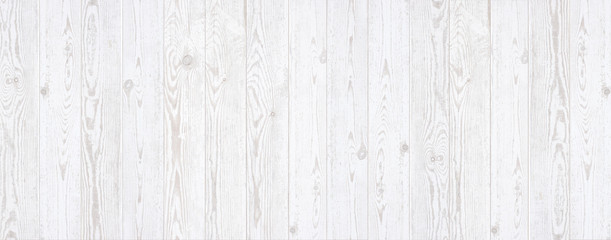 White wood texture background panorama. Top view surface of the table.