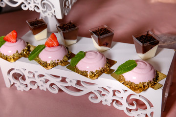 wedding cake decorated with strawberry