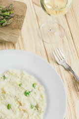 Risotto with Asparagus, Wine, Italian Cuisine