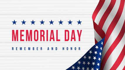 Memorial Day - Remember and Honor Poster. Usa memorial day celebration. American national holiday - obrazy, fototapety, plakaty