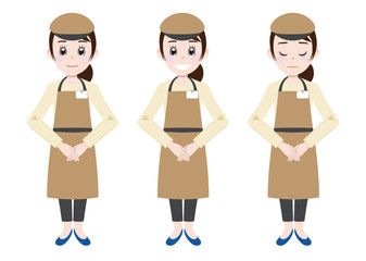 カフェ、レストラン、園芸店、飲食店、飲み屋、パン屋、ベーカリー、ファストフード、パン、コーヒー、お茶、エプロン、店員、店長、スタッフ、ショップ、店、あいさつ、告知、お知らせ、説明、広告、おすすめ、笑顔、カスタマー、お客様、お詫び、クレーム対応、クレーム、欠品、買い溜め、売り切れ、ポスター、チラシ、ポップ、イラスト、カットイラスト、イラストレーション、ベクター、絵、漫画、人気、かわいい、売れ筋、人、