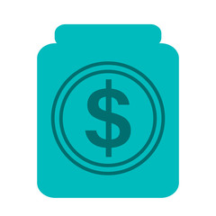 Deposit of finance in the bank. Icon with a dollar. Vector isolated illustration.