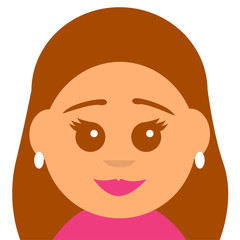 Smiling face of a young woman. Square flat avatar. Vector illustration.