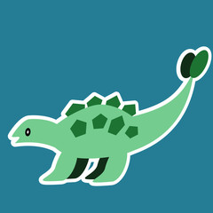 Illustration of a Colorful dinosaurs image. Cute and children love. Soft colors vector.