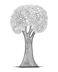 Vector illustration of tree of love . Romantic concept. - 345949350