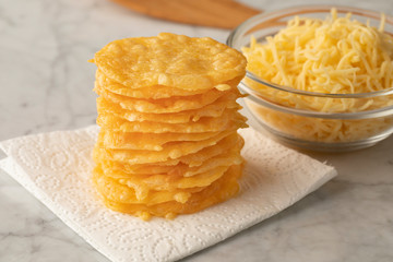Dutch Gouda cheese cookies close up