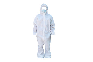 white PPE uniform  on whie background isolated