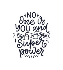 Be yourself lettering slogan. Funny quote for blog, poster and print design. Modern calligraphy text about selfcare. Vector