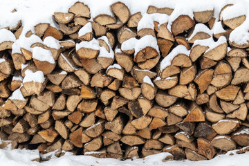 Snow on Firewood