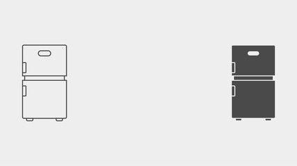 Refrigerator outline and filled vector icon sign symbol