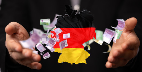 3D map of Germany. Map of Germany land