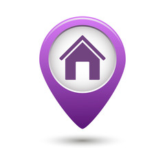 Map pointer. For installation and location. With the image of camping. Vector illustration