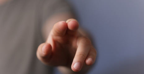 A man pressing button. Innovation technology internet business concept. Space for text.