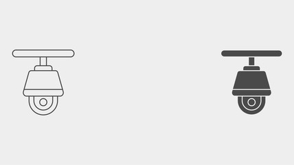 Security camera outline and filled vector icon sign symbol