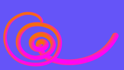 Colorful swirling abstract figure on a bright blue background, space for text, cover template, party or entertainment concept.