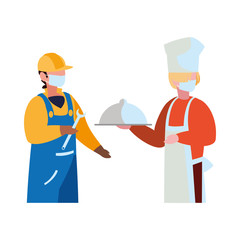 professional men wearing face mask