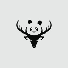 black deer and white panda