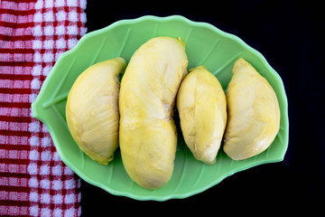 Fresh durian tropical fruit summer for sweet dessert or snack in Thailand.