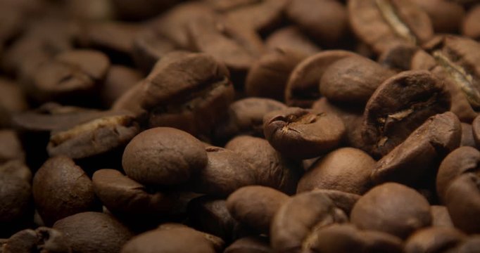 slow motion from 12 fps falling coffee beans