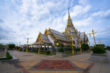 Wat Sothon Wararam, Tourist attractions in the famous religion of Chachoengsao, Thailand, Aug 24, 2017.